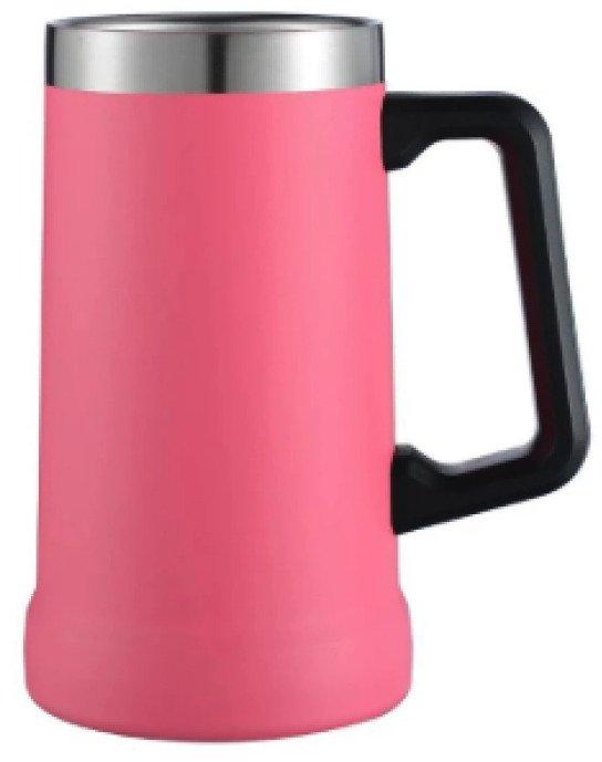 Caneca Térmica Chopp Cerveja 709 ml Aço Inox Rosa