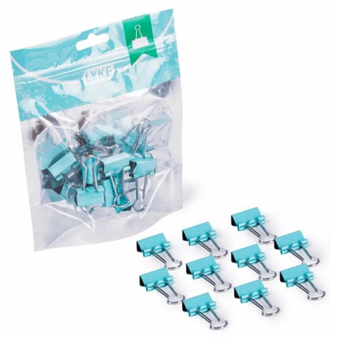 Prendedor de Papel Lyke 19mm 12 Unidades Verde Pastel