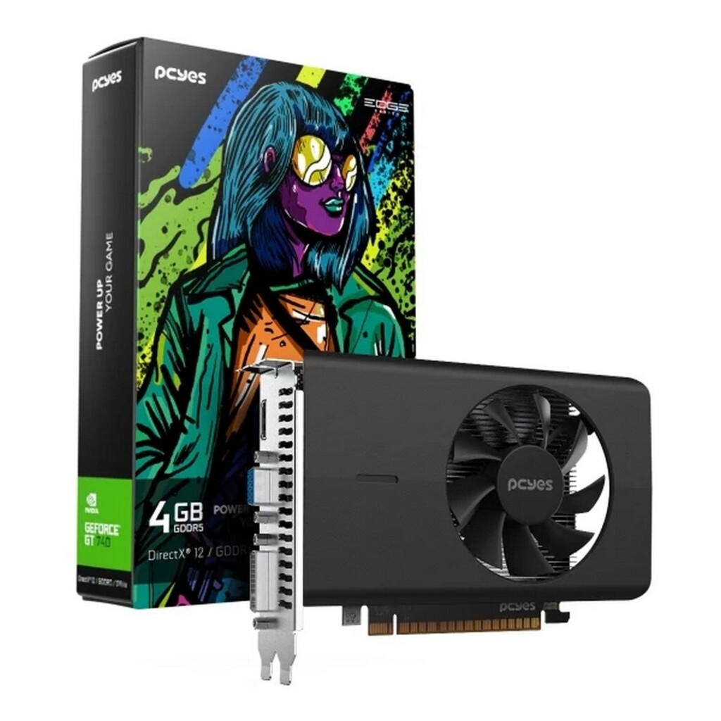 Placa de Video Pcyes GeForce GT740 4GB DDR5 128Bits HDMI DVI VGA PVGT740GB4PE