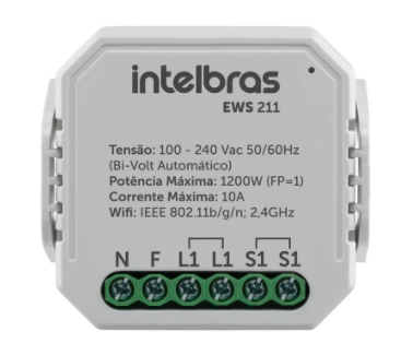 Controlador de Ambientes 1 Interruptor Smart Wi-Fi Intelbras EWS 211