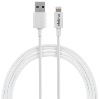 Cabo USB - Lightning Branco PVC 1,2m Intelbras EUAL 12PB