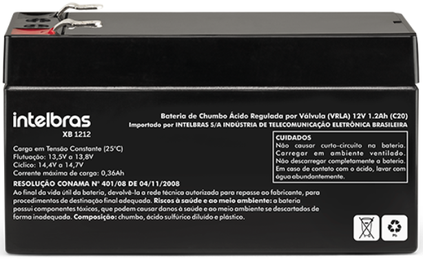 Bateria chumbo-ácido 12 V Intelbras XB 1212