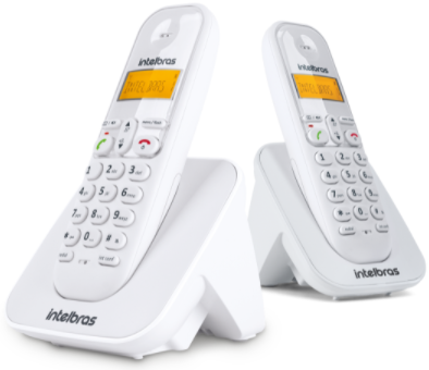 Kit Telefone Sem Fio Base + 1 Ramal Intelbras TS 3112 Branco
