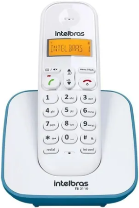 Telefone Sem Fio TS 3110 Branco e Azul Intelbras