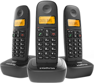 Kit Telefone Sem Fio Base + 2 Ramais Intelbras TS 2513