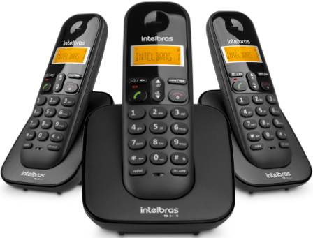 Kit Telefone Sem Fio Base + 2 Ramais Adicionais Intelbras TS 3113