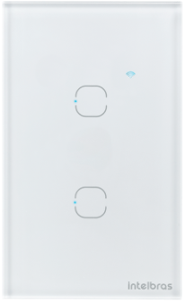 Interruptor Smart Wi-Fi Touch 2 Teclas Intelbras EWS 1002 Branco