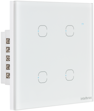 Interruptor Smart Wi-Fi Touch 4 Teclas Intelbras EWS 1004 Branco
