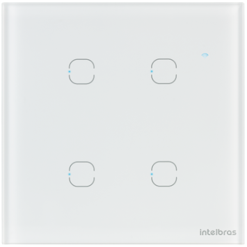 Interruptor Smart Wi-Fi Touch 4 Teclas Intelbras EWS 1004 Branco