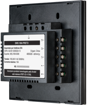 Interruptor Smart Wi-Fi Touch 4 Teclas Intelbras EWS 1004 Preto